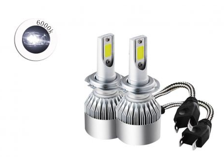 лампа LED H7 12V-24V C6 6000K CHIP COB (металл. корпус) радиатор с вентилятором C6 H7 LED - зображення 1
