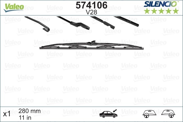 Склоочисник VALEO SILENCIO CONVENTIONAL / каркасний / 280 мм. /