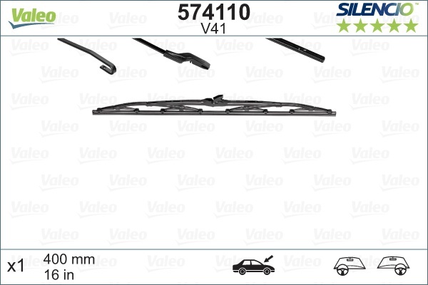 Стеклоочиститель VALEO SILENCIO CONVENTIONAL/каркасный/400 мм. /