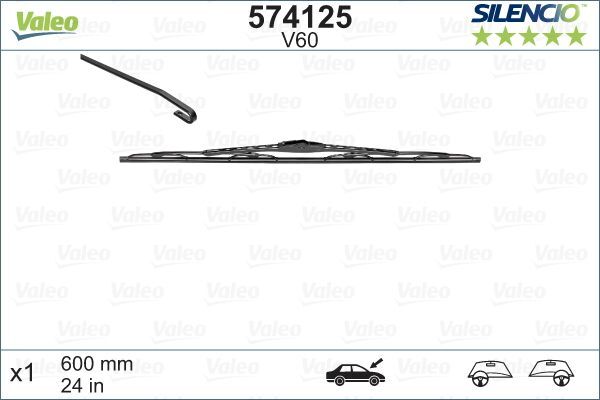 Склоочисник VALEO SILENCIO CONVENTIONAL / каркасний / 600 мм. /