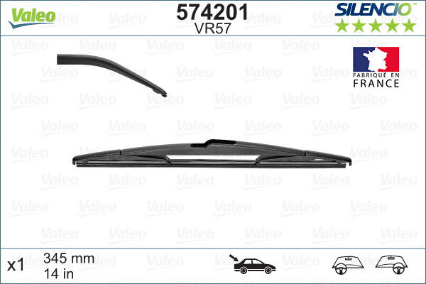 Склоочисник задній VALEO / 345 мм. / 574201 - зображення 2