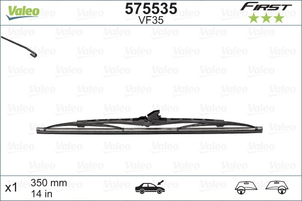 Склоочисник задній VALEO BLADE FIRST / 350 мм. /