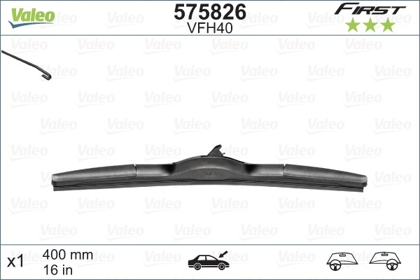 Склоочисник VALEO / гібридний / 400 мм. /