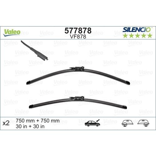 Комплект склоочисників SILENCIO FLAT BLADE SET / безкаркасні / 750 • 750 мм. / + спойлер /