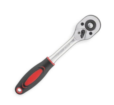 трещетка с квадратом   3/8" 24 зуба 200 мм CrV Intertool HT-2105 - зображення 2