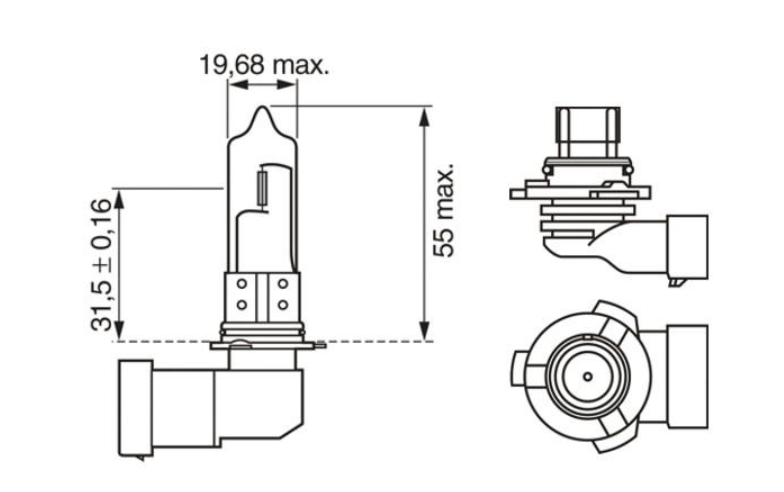 Автомобiльна лампа HB3 standart 12V WV 1 987 302 152 - зображення 1