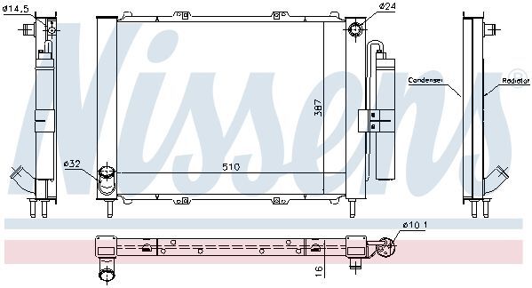 Радіатор RN KANGOO I(98-)1.2 i 16V(+)[OE 82 00 267 994] 637637 - зображення 1