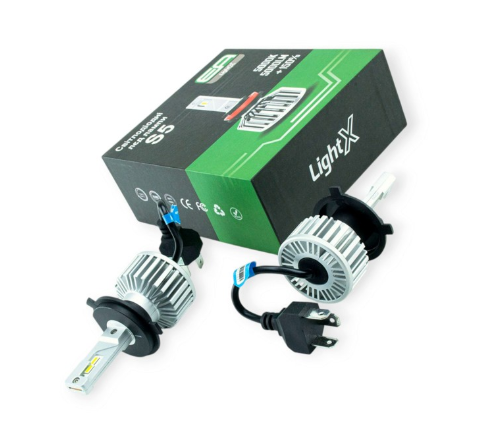 лампа LED H4 12V-24V S5 5000K 4000L  радиатор S5 H4 LED - зображення 1