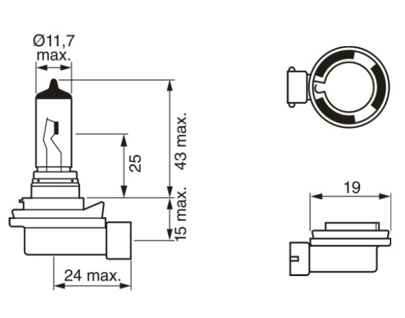 лампа Н 8 12V 35W  BOSCH Pure Light 1987302081 - зображення 2