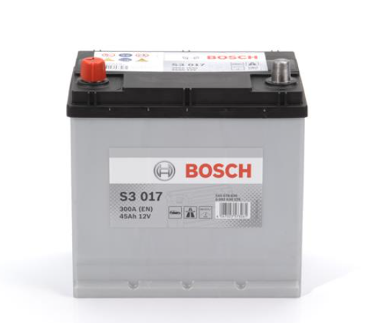 Акумулятор Bosch S3, 45Ah, En300, лівий "+" 219x135x225 (ДхШхВ)
