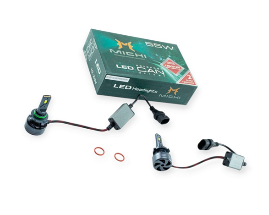 лампа LED HB3/HB4 12V-24V MICHI Can 55W 5500K 5300L с обманкой радиатор с вентилятором