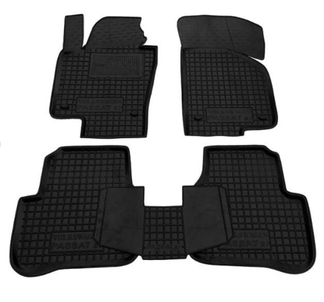 коврики салона VW Passat B6, B7 2005-2014, СС 08->, Tiguan 07-> борт 2,5см, с перемычкой