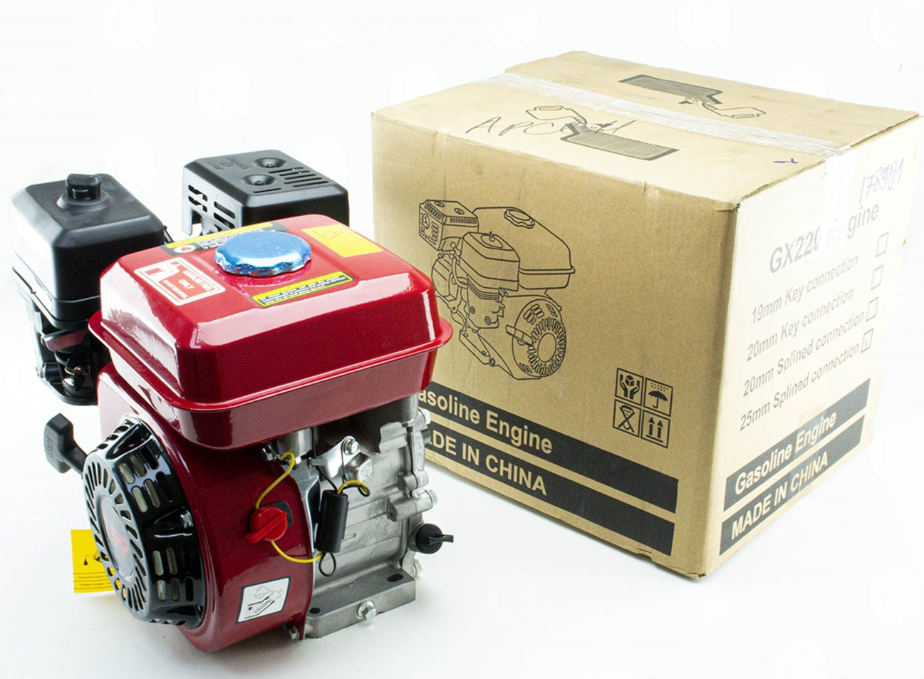 двигатель на мотоблок бензин 170F d=25mm под шлиц (6,5 HP)