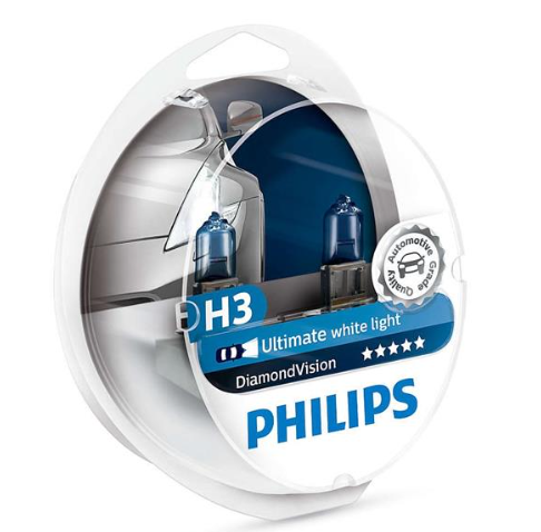 Автомобильная лампа: 12 [В](к-кт 2шт) H3 DiamondVision 55W цоколь PK22s световая темп. 5 000K