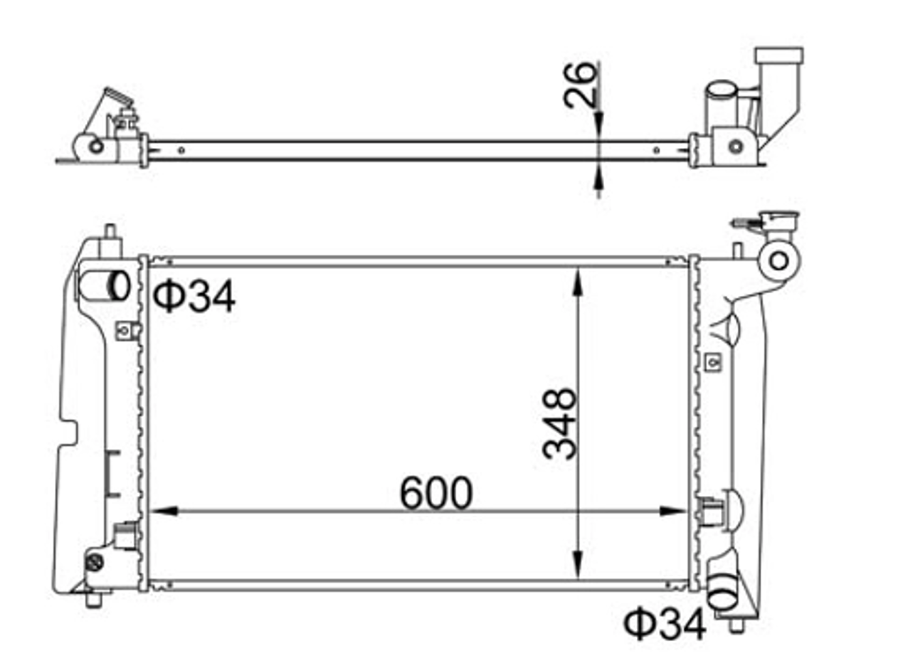 радиатор двиг. Toyota Corolla 1.6-1.8VVT-i (01-08)  (HART)