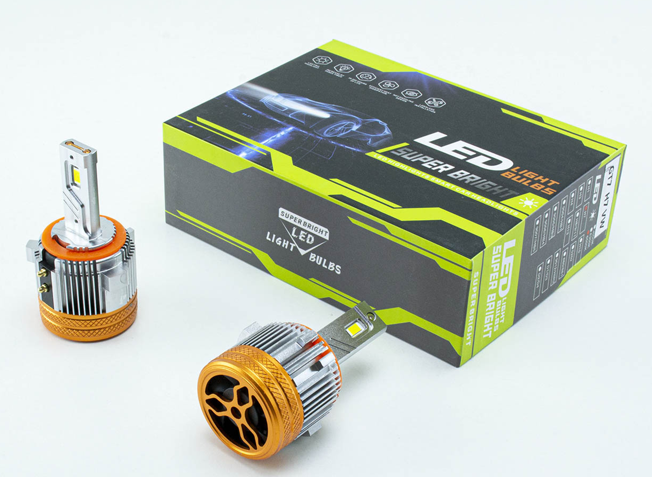 лампа LED H7 12V-24V 40W GT7 6500K 15000L радіатор з вентилятом. VOLKSWAGEN GT7 H7 LED VW - зображення 1