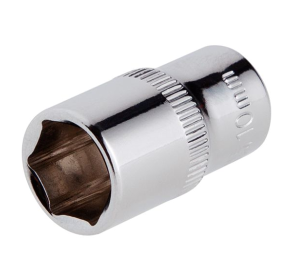 головка торцевая шестигранная 1/4" 10 мм CrV ET-0440 - зображення 1