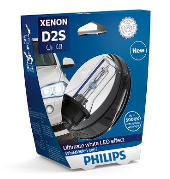 Лампа ксеноновая D2S 12V 35W PHILIPS White Vision gen2 5000K +120% 85122WHV2S1 - зображення 1