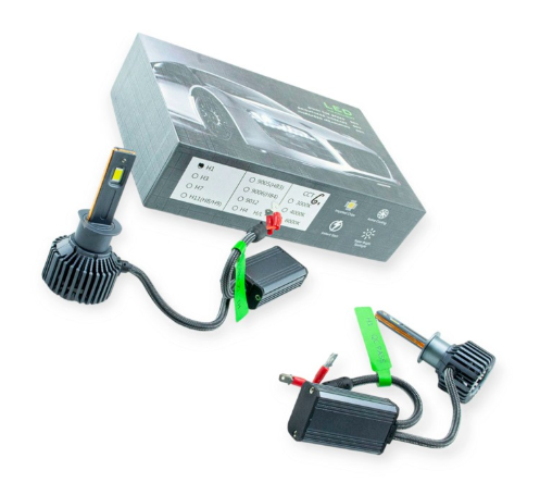 лампа LED H1 12V-24V GA675 6500K 6500L 50W радиатор + вентилятор+обманка GA675 H1 LED - зображення 1