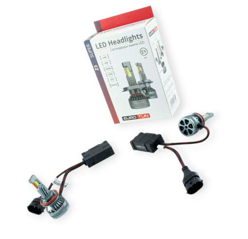 лампа LED H8/H9/H11/H16 12V-24V  80W EUROTUN Z3 14000L 6500K CAN BUS радиатор с вентилят. ET-Z3-H11 - зображення 1