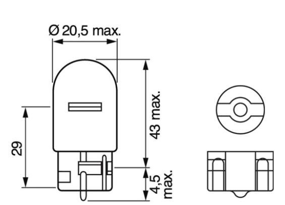 лампа БЦ 12V 21W WX3х16d BOSCH Orange 1987302222 - зображення 2
