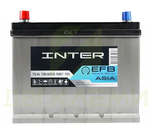 Аккумулятор  INTER  75Ач 700А Asia EFB Premium (D26) (1)