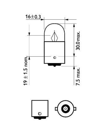 лампа A 12V R5W BA15s PHILIPS (пара) 12821B2 - зображення 3