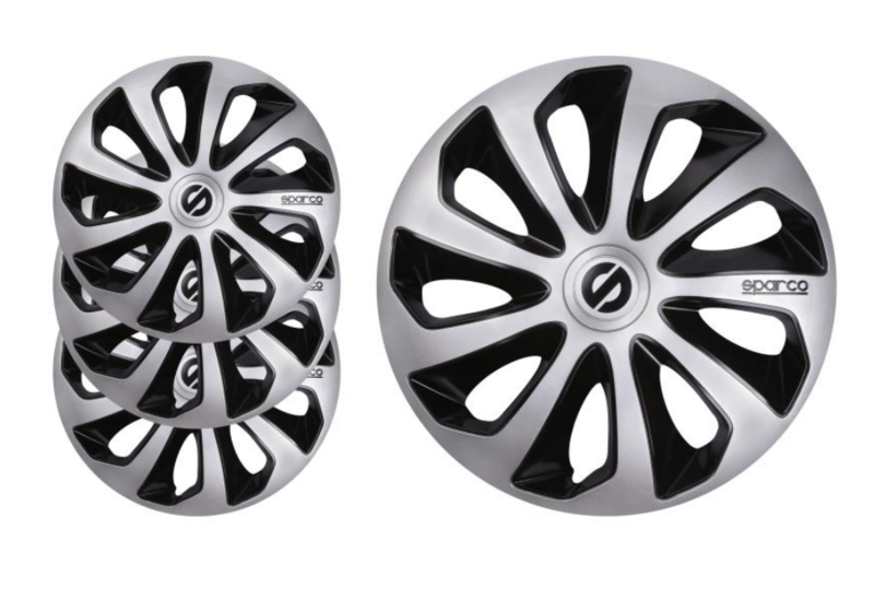 Колёсные колпаки SPARCO SICILIA 16" комплект 4шт, серебристые/черные