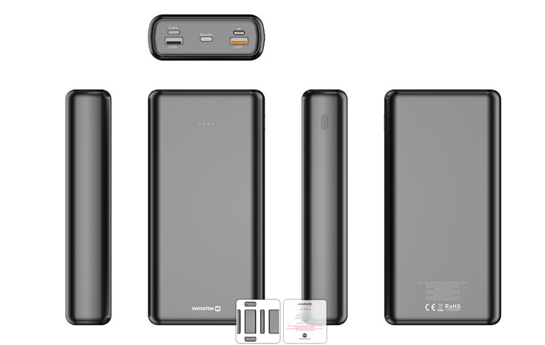 Зовнішній акумулятор SWISSTEN POWER BANK 30000 mAh, 20W