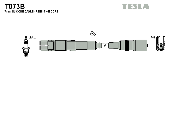 Кабель зажигания к-кт TESLA Аналог TES T869C Audi 92-00 2,6