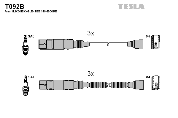 Кабель запалювання к-кт TESLA Smart 0,6
