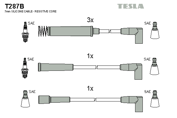 Кабель зажигания к-кт TESLA Opel Vectra 88-95 1,6