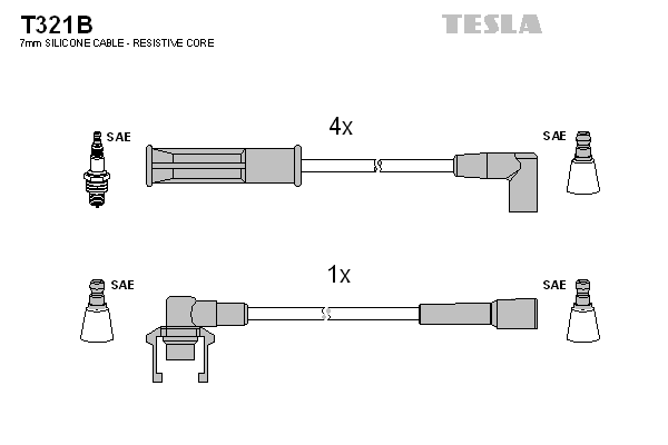Кабель зажигания к-кт TESLA Renault 88-1,2