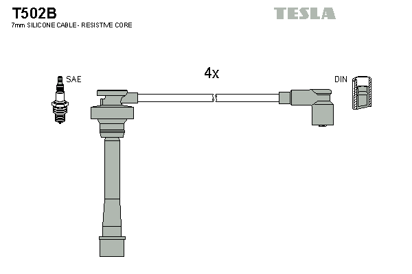 Кабель зажигания к-кт TESLA Mitsubishi 91-1,6