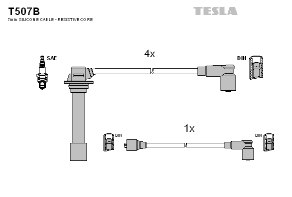 Кабель зажигания к-кт TESLA Mazda 626 GD 2.0 12V 87-9205.92 FE 12V