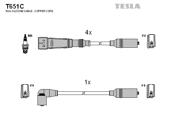 Кабель зажигания к-кт TESLA Seat,VW 88-02 1,8