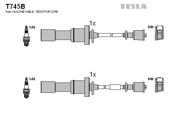 Кабель зажигания к-кт TESLA HY Santa Fe,Sonata 2.0,2.4 01-