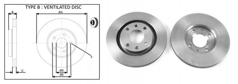 диск тормозной пер. Citroen Berlingo (96-11) (266mmx20mm)  (APLUS)