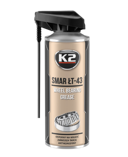 смазка  литиевая аэрозоль K2 WHEEL BEARING GREASE 400мл для подшипников