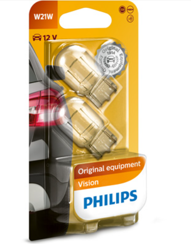 лампа БЦ 12V 21W W3х16d PHILIPS (пара)