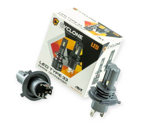 лампа LED H4 12V Type 33 12W 5000K 4800L радиатор