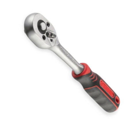 трещетка с квадратом   1/4" 45 зубов 150 мм CrV Intertool HT-2117 - зображення 1