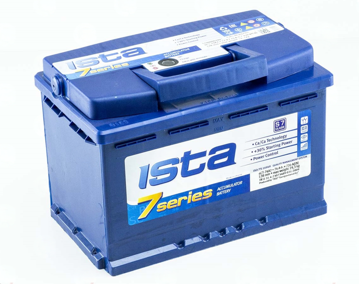 Аккумулятор ISTA  74Ач 720А А2 7 Series (L3) (0) Евро прав +