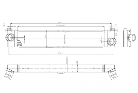 радиатор интеркулера Citroen Jumper, Fiat Ducato, Peugeot Boxer 2.0-3.0D 06->  (HART) 613 774 - зображення 1
