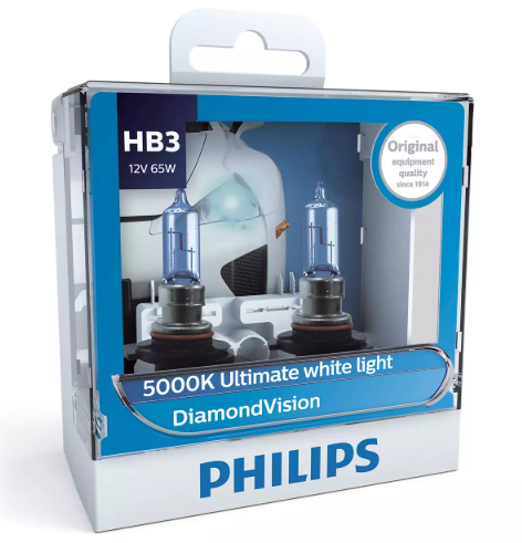 лампа НВ3 12V 65W PHILIPS Diamond Vision 5000K (2шт) 9005DVS2 - зображення 1