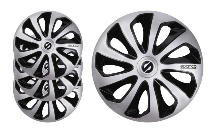 Колёсные колпаки SPARCO SICILIA 13" комплект 4шт, серебристые/черные