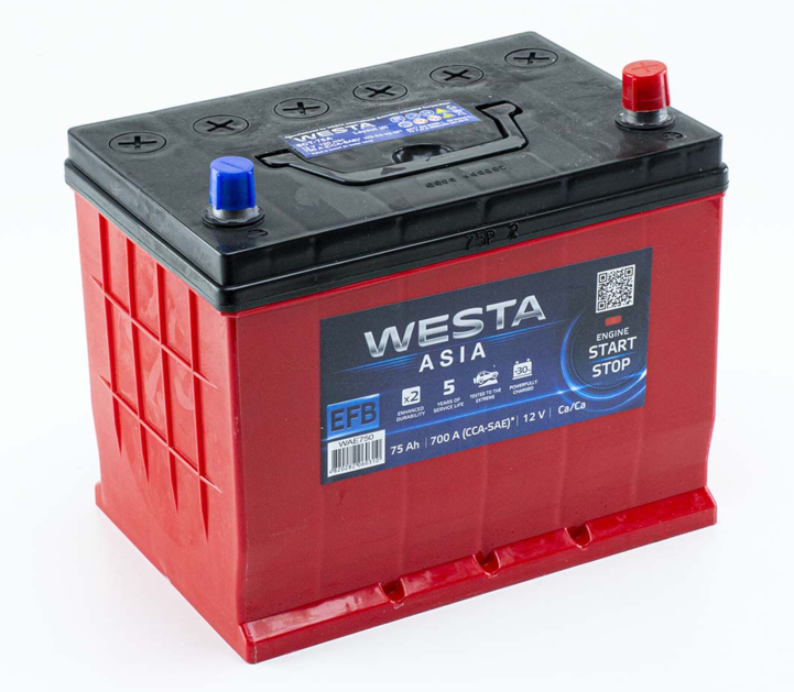 Аккумулятор   Westa  75Ач 700A Asia EFB (D26) (0) Правый +