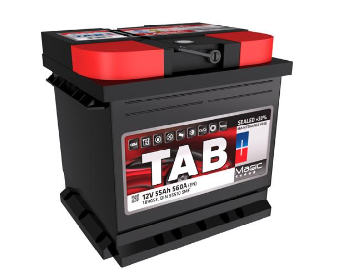 Акумулятор TAB 55Ah 560A EN, 207x175x190, кріплення: B13,правий "+"
