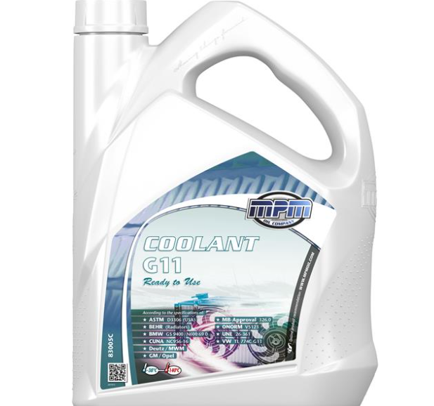 Охолоджуюча рідина MPMOIL/ G11 / -38°C / синій / 5л. / (BMW GS9400/N600690, VW TL774C) 83005C - зображення 1