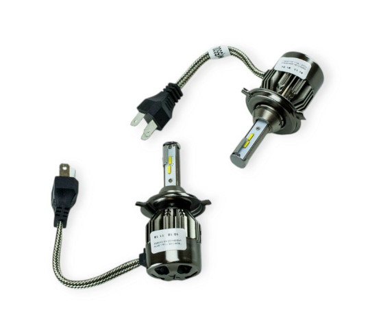 лампа LED H4 12V-24V FANTOM 5500K 4900L радиатор c вентилятором H4 Fantom LED - зображення 2